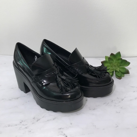 black platform dress shoes